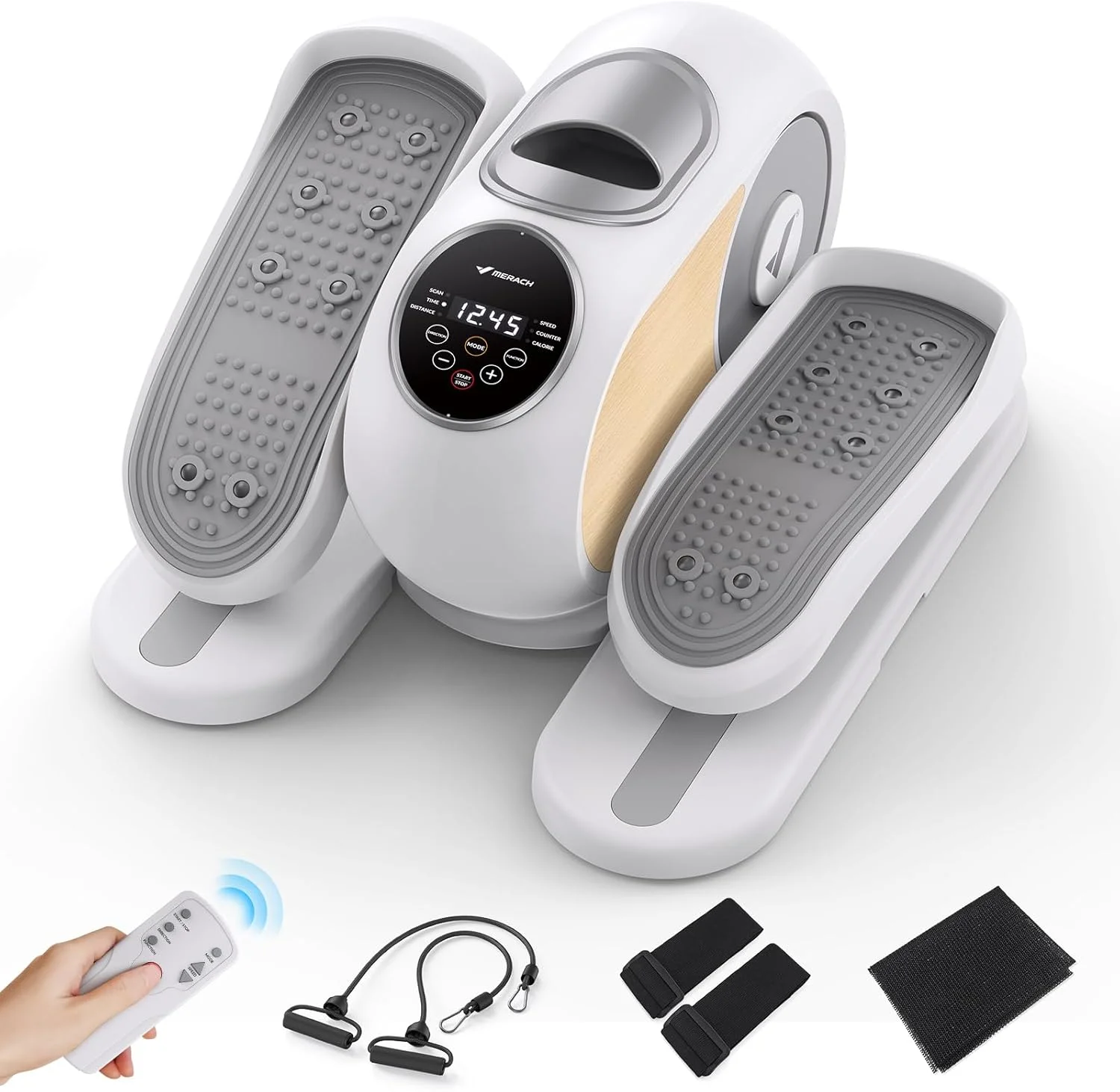 دستگاه الپتیکال زیر میزی مراچ، دستگاه ورزشی کاردیو، استپر الپتیکال تمرین پا با 12 سرعت قابل تنظیم، بی صدا و قابل حمل، تجهیزات تمرین نشسته برای باشگاه خانگی