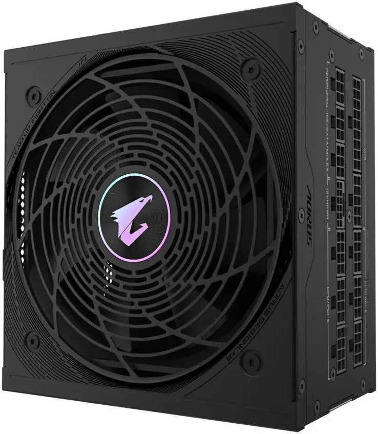 منبع تغذیه ماژولار 850 واتی GIGABYTE AORUS ELITE P850W 80+ Platinum PCIe 5.0، فرم فاکتور Intel ATX 12V v3.0، ظرفیت 850 وات، فن 120 میلی‌متری FDB، فرکانس ورودی 60-50 هرتز، مشکی | GP-AE850PM-PG5
