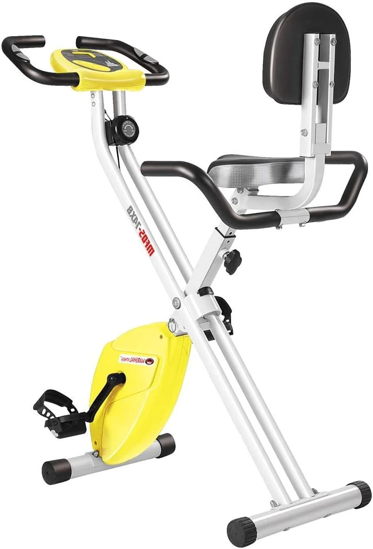 دوچرخه ثابت پیشرفته مارشال فیتنس مدل F-Bike با کامپیوتر تمرینی، اپلیکیشن، حسگر ضربان قلب، تاشو با پشتی - MFDS-74XB