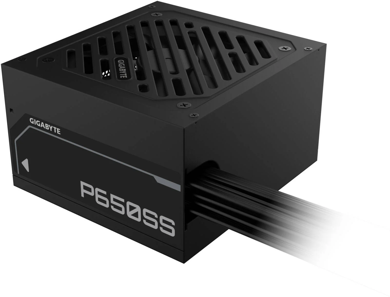 منبع تغذیه غیر ماژولار گیگابایت P650SS، توان 650 وات، رتبه بندی 80 پلاس نقره ای، فن بلبرینگ دینامیکی سیال 120 میلی متری، استاندارد Intel ATX 3.0، PFC فعال 0.9، مشکی | GP-P650SS