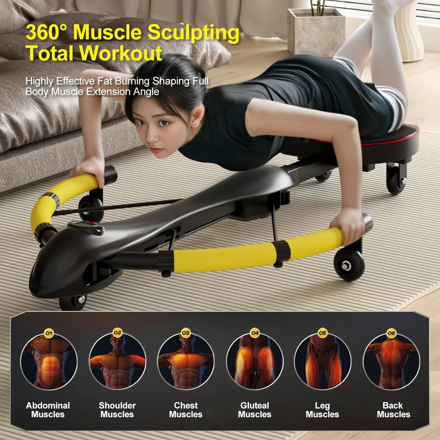 دستگاه ورزشی چند منظوره 4 در 1، تجهیزات تمرینات شکم، دستگاه قابل تنظیم، تمرین قدرتی کل بدن، تجهیزات تناسب اندام باشگاه خانگی