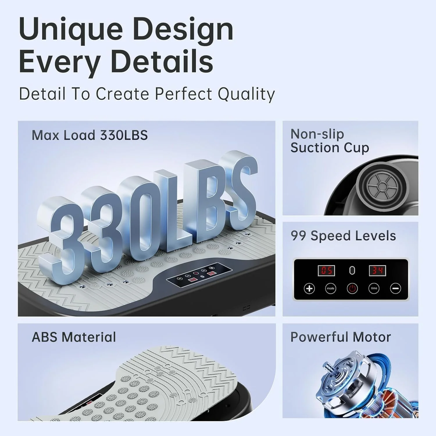 دستگاه ورزشی ویبره جروتو، پلتفرم ویبره تخلیه لنفاوی با نقاط طب فشاری، دستگاه ورزشی شیکر بدن برای کاهش وزن، فرم دهی و سلامتی - حداکثر بار 150 کیلوگرم