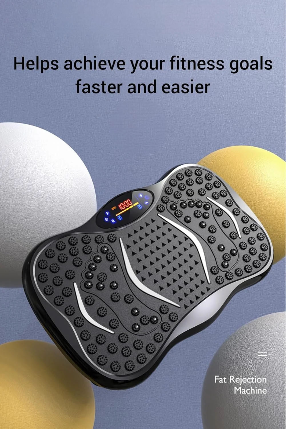 دستگاه تمرین صفحه ارتعاشی، پلتفرم ارتعاشی تناسب اندام کل بدن با بندهای تعادل و کنترل از راه دور، تجهیزات تمرین خانگی برای کاهش وزن و فرم دهی (مشکی)