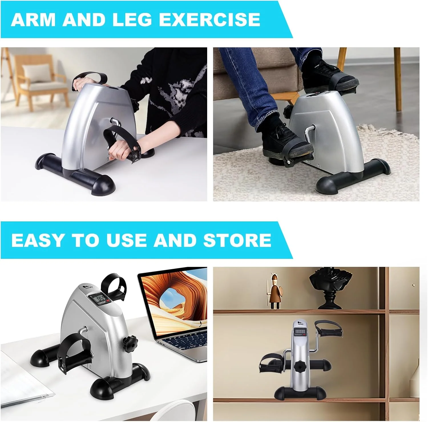 مینی دوچرخه ورزشی قابل حمل خانگی پدالی تمرین ساق پا و بازو