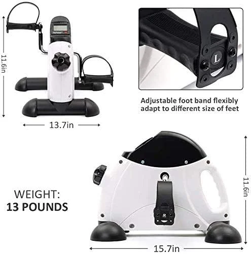 مینی دوچرخه ورزشی، دستگاه پدال ورزشی قابل حمل برای زیر میز، دستگاه پدال پا و دست و پا، مینی دوچرخه مغناطیسی با مانیتور دیجیتال، مینی دوچرخه تمرین دهنده دست و پا با دسته حمل