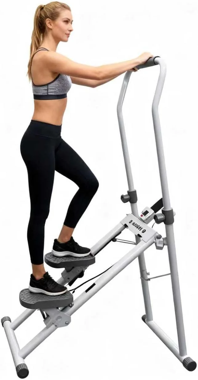 دستگاه استپر عمودی تاشو، دستگاه استپر کاردیو تاشو و جمع و جور، دستگاه پله نوردی برای تمرین کل بدن با مانیتور LCD، تجهیزات تمرین کاردیو کل بدن با ظرفیت 100 کیلوگرم