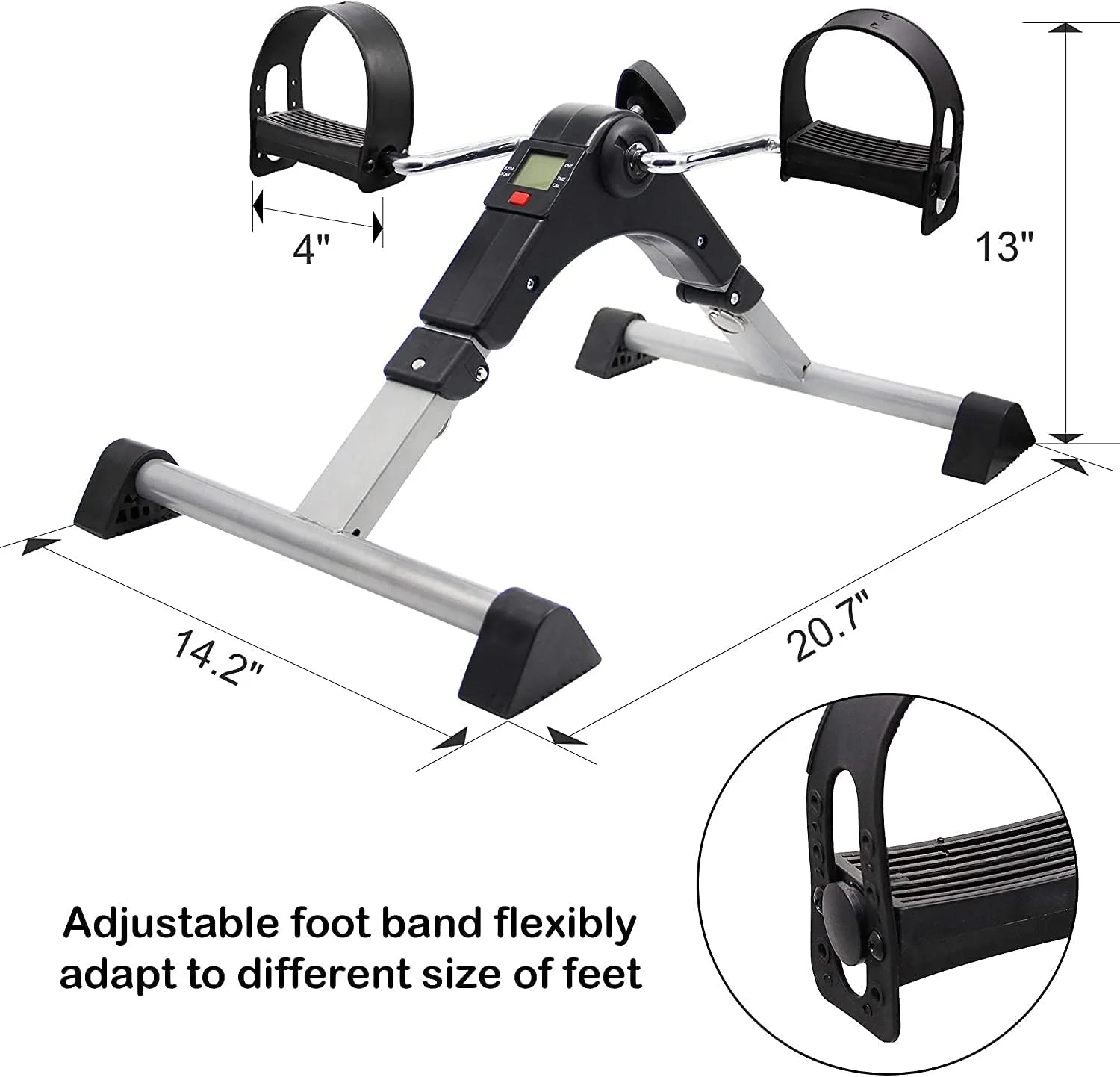 دستگاه پدال ورزشی قابل حمل BODYFIT Mini، بهترین دستگاه پدال برای دست و پا، دستگاه مینی اسپینینگ با صفحه نمایش LED، تجهیزات ورزشی باشگاه، تاشو