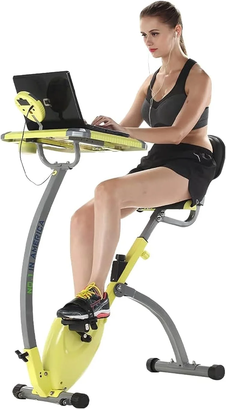 دوچرخه ثابت خانگی کول بیبی، فوق العاده بی صدا، تاشو دو طرفه، کنترل مغناطیسی، همراه با میز کامپیوتر