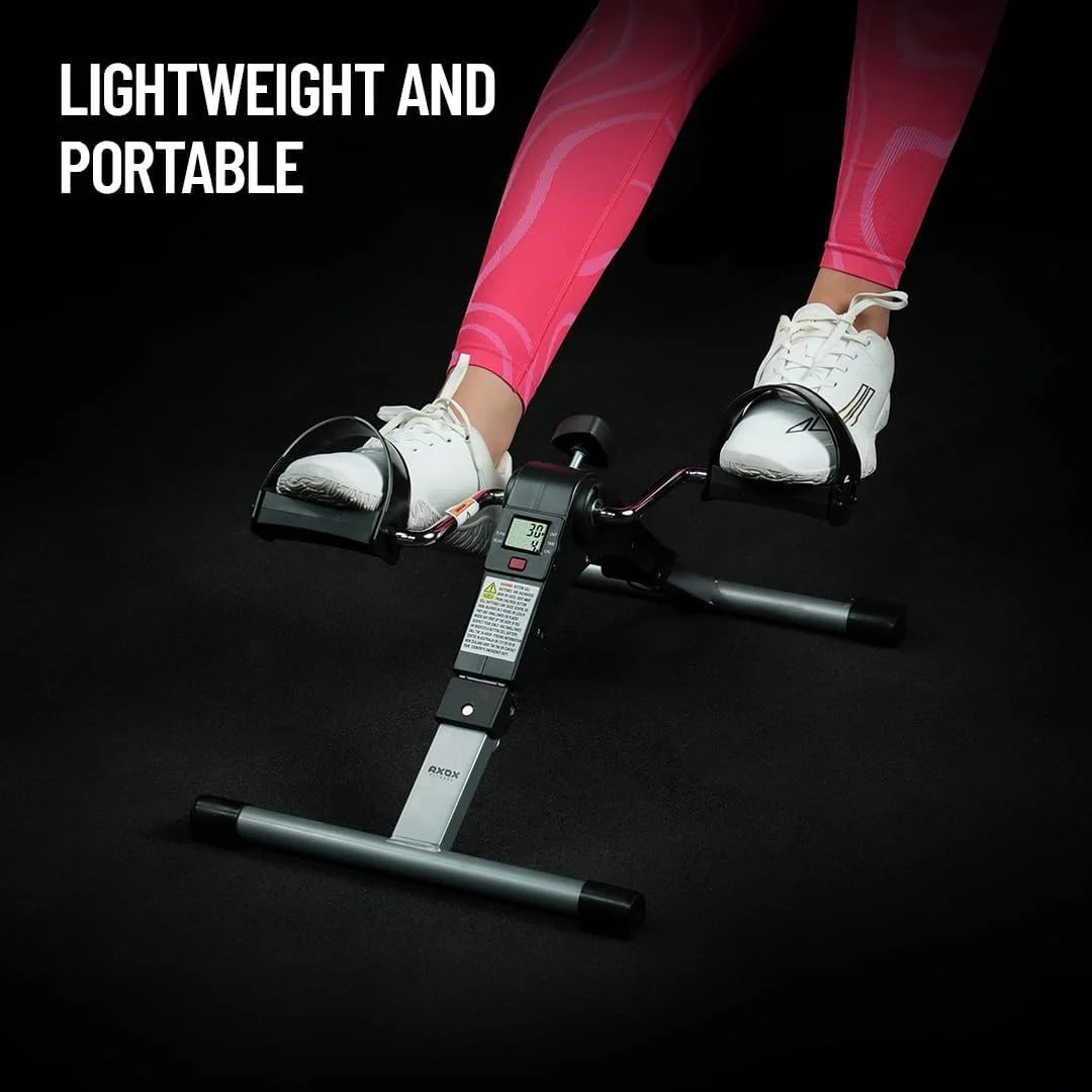 دستگاه پدال ورزشی Axox Fitness EZ Bike - دوچرخه ورزشی جمع و جور زیر میزی برای پاها و بازوها، مقاومت قابل تنظیم برای تمرینات خانگی، اداری و فیزیوتراپی