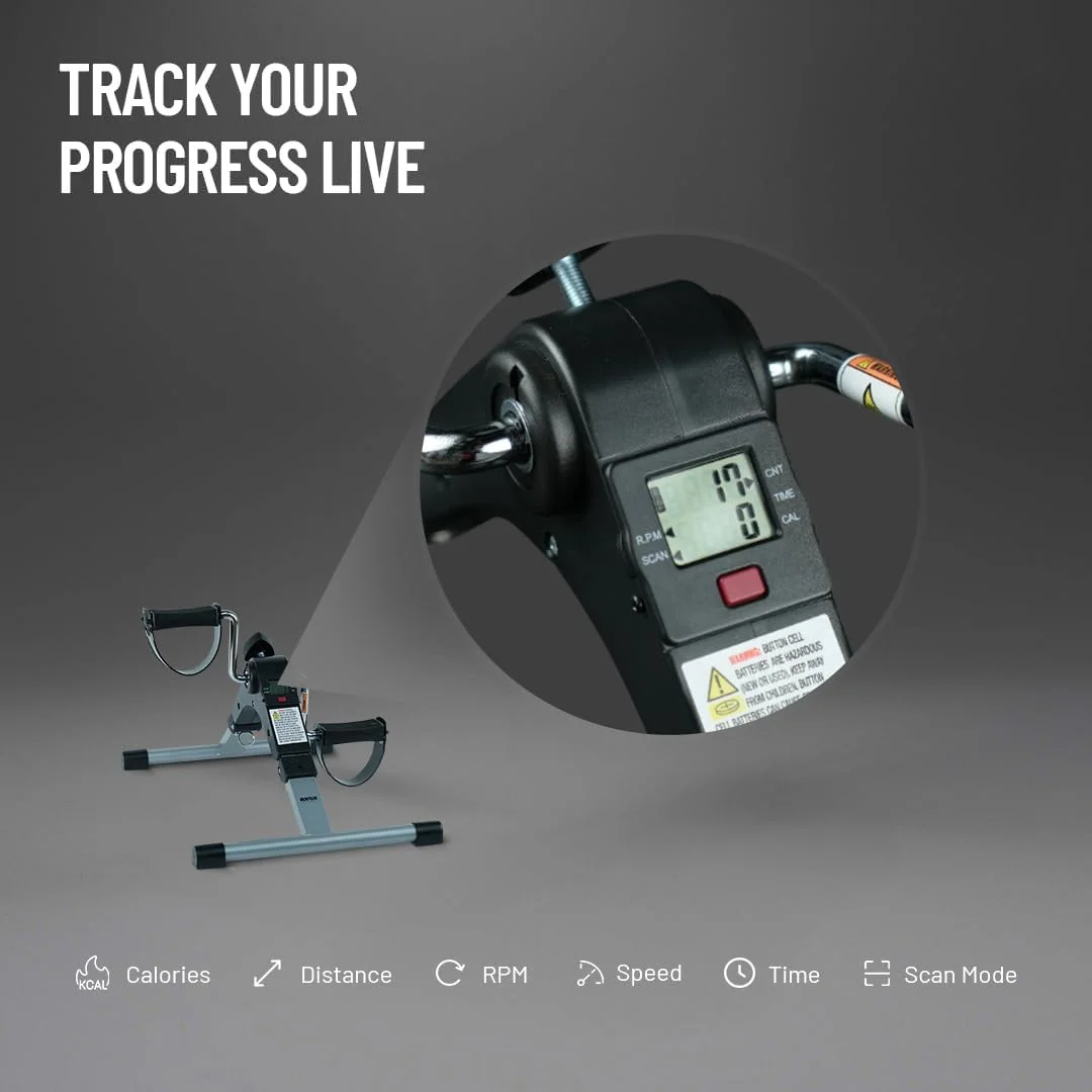 دستگاه پدال ورزشی Axox Fitness EZ Bike - دوچرخه ورزشی جمع و جور زیر میزی برای پاها و بازوها، مقاومت قابل تنظیم برای تمرینات خانگی، اداری و فیزیوتراپی