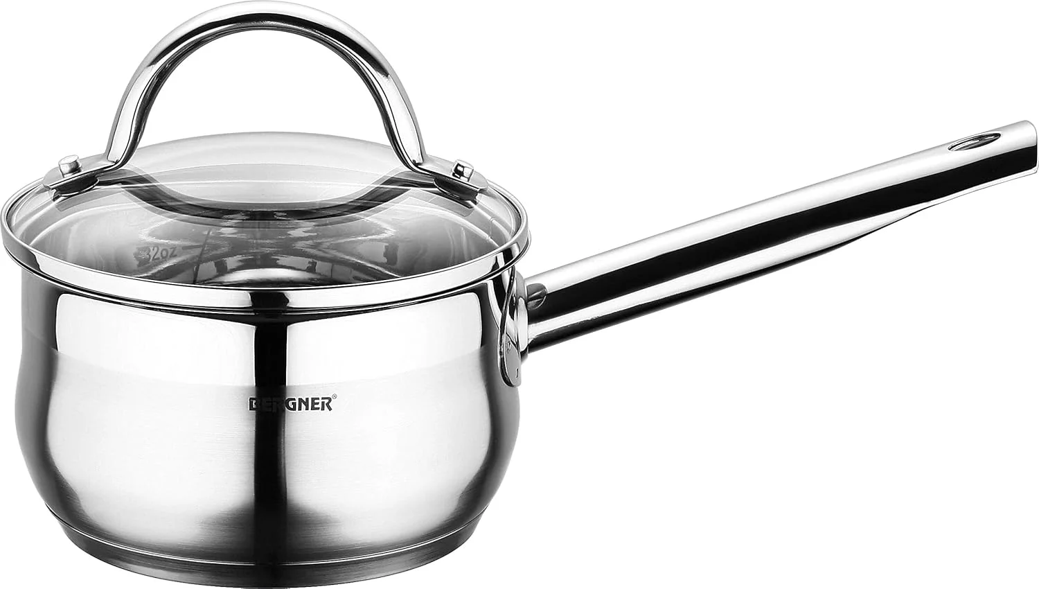 برگنر گورمت 2 BG6394 شیرجوش با درب، نقره ای، 18 سانتی متر، استیل ضد زنگ 18/10