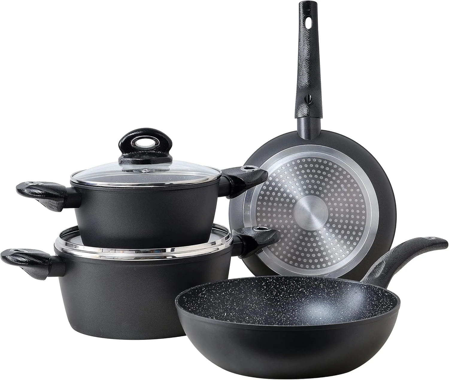 ست ظروف پخت و پز 6 پارچه برگنر مدل اوریون، آلومینیوم فورج شده، کف القایی، رنگ خاکستری، BG35776GY