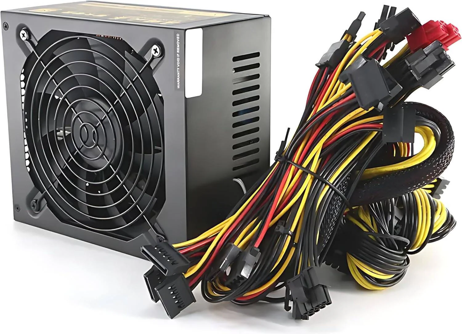 منبع تغذیه ماینینگ غیر ماژولار Mineroo M1 Pro، توان 2000 وات، پشتیبانی از 8 کارت گرافیک برای ماینینگ 24 پین*1، 4+4 پین*1، SATA*8، 4 پین بزرگ*4، 6+2 پین*16، مشکی | M1-Pro-2000W