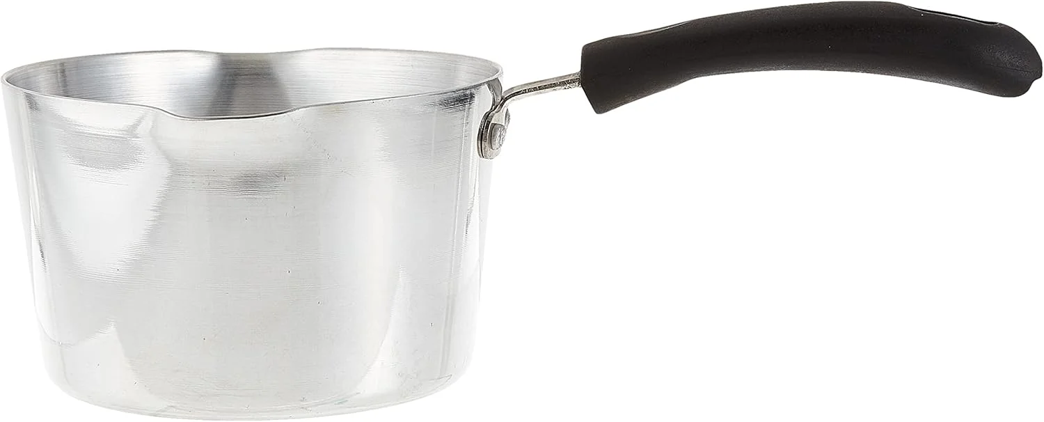 شیرجوش آلومینیومی راج با دسته، کوچک، 14 سانتی متر، مدل KMP00S، مناسب برای چای، برنج، سس، شیر و قهوه