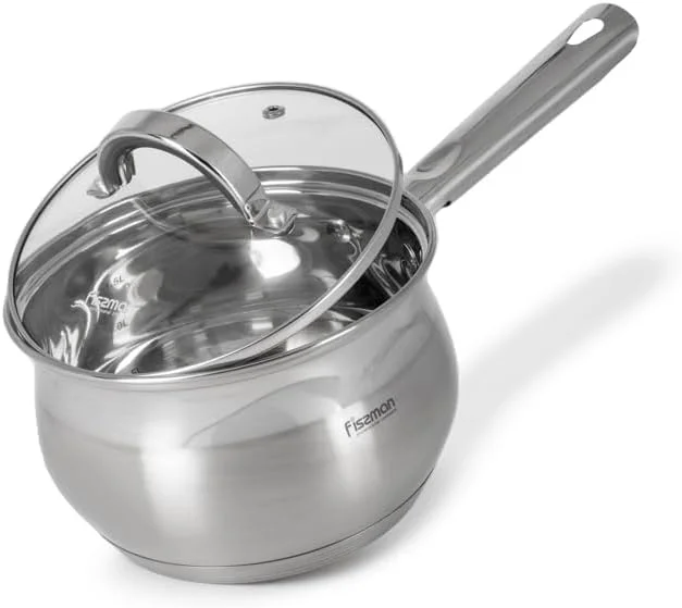 شیرجوش فیسمن با درب شیشه ای 16x10.5 سانتی متر / 2.1 لیتر، استیل ضد زنگ 18/10 INOX30 سری Felina، کف القایی مناسب برای همه اجاق ها برای پخت آرام سوپ، بخارپز کردن، بلانچ کردن