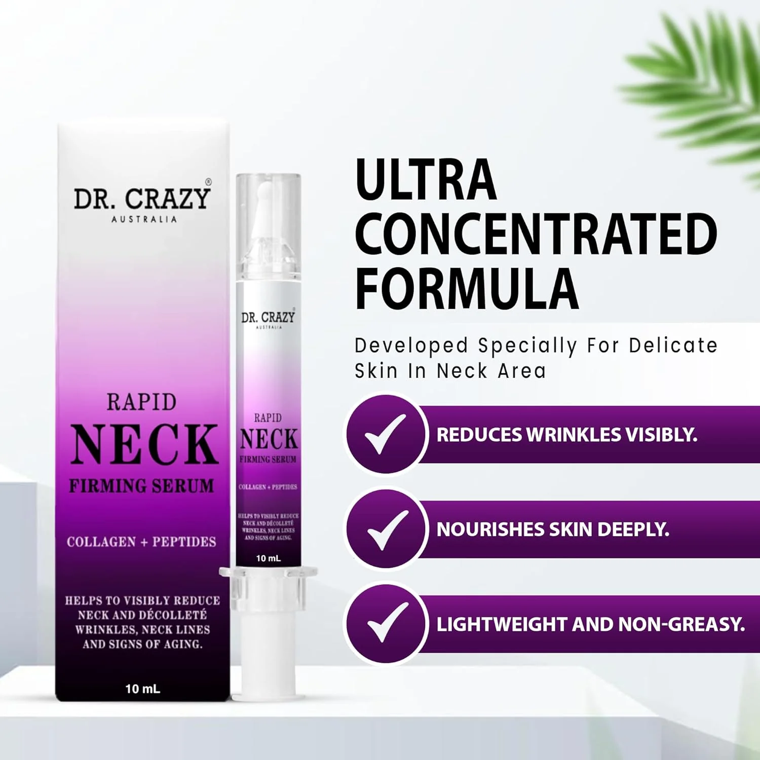 سرم سفت کننده سریع و ضد چروک گردن و ناحیه دکلته دکتر کریزی، کاهش 12 ساعته ظاهر خطوط ریز و چروک ها - 10 میلی لیتر