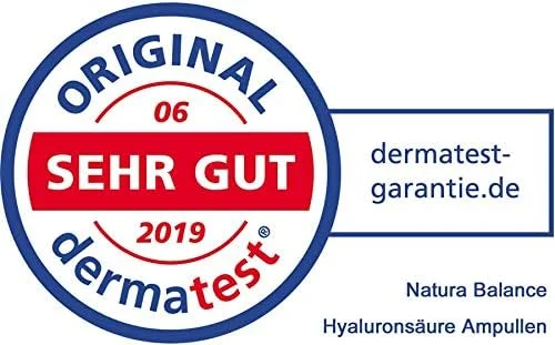 ناتورا بالانس، بسته 30 عددی آمپول هیالورونیک، ضد چروک و سفت کننده، سرم 2 میلی لیتری، مراقبت از پوست صورت، وگان، ساخت آلمان، دارای تاییدیه Dermatest 06/2019 با رتبه بسیار خوب