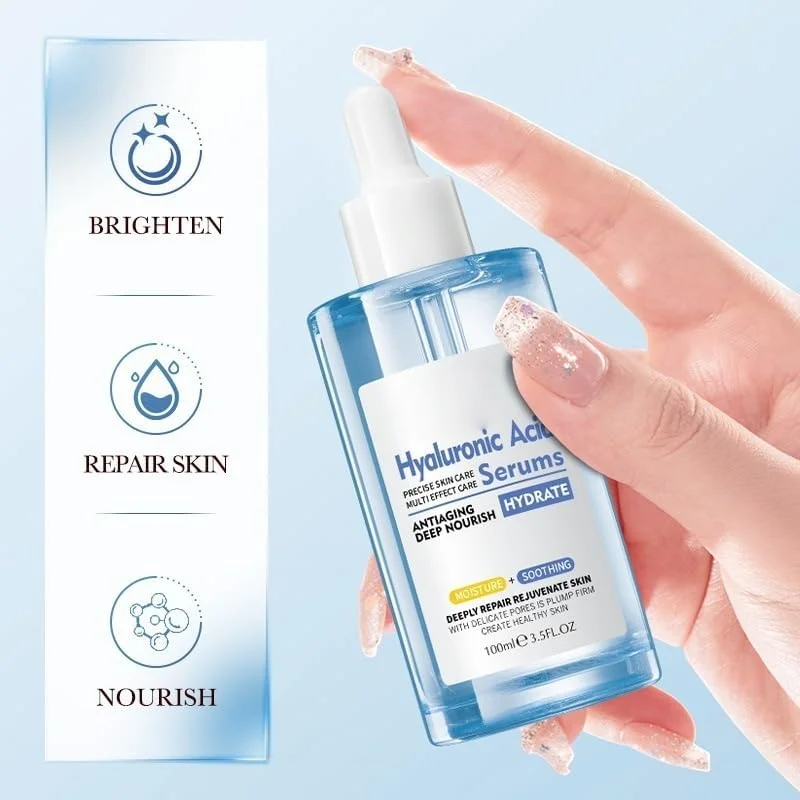 سرم صورت کلاژن 100 میلی لیتری، سرم صورت ضد چروک، اسانس طراوت بخش مرطوب کننده، روشن کننده رنگ پوست، اسانس مغذی و مرطوب کننده عمیق صورت برای سرم های اسید هیالورونیک درخشان