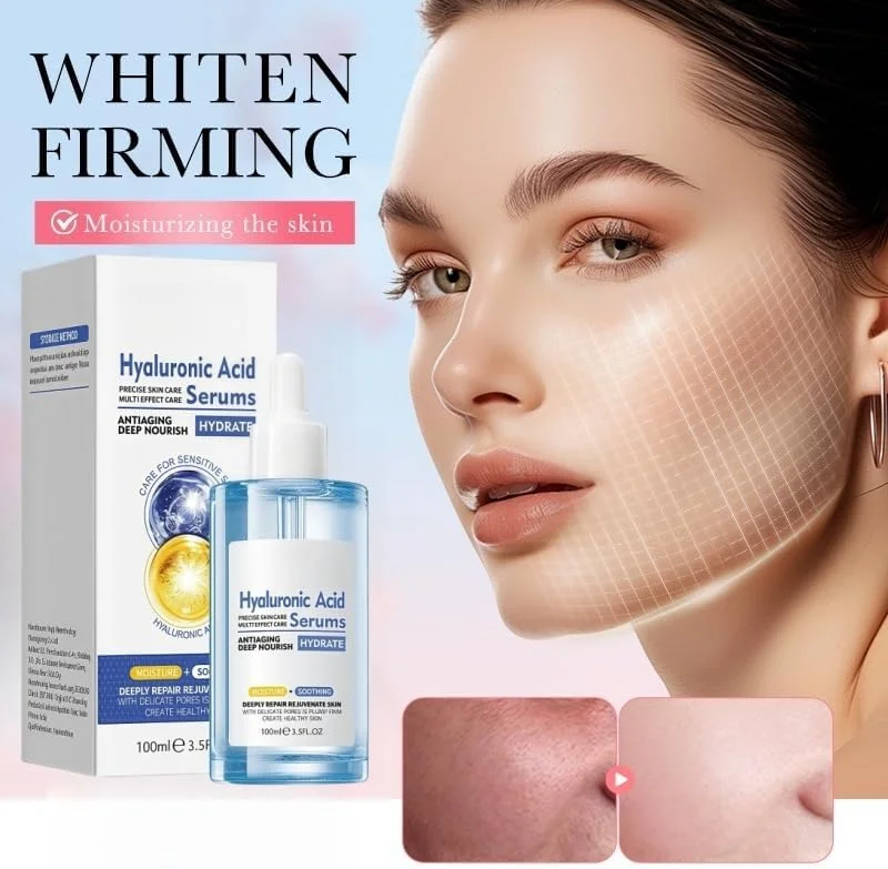 سرم صورت کلاژن 100 میلی لیتری، سرم صورت ضد چروک، اسانس طراوت بخش مرطوب کننده، روشن کننده رنگ پوست، اسانس مغذی و مرطوب کننده عمیق صورت برای سرم های اسید هیالورونیک درخشان