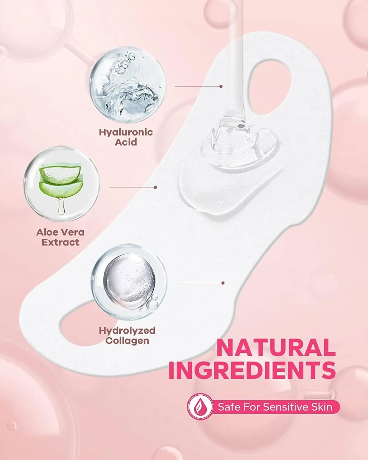 ماسک لیفتینگ صورت و چانه، 3 عدد ماسک هیدروژل کلاژن با آلوئه ورا و جلبک دریایی، لیفت چانه، سفت کننده پوست، ماسک صورت ضد چروک