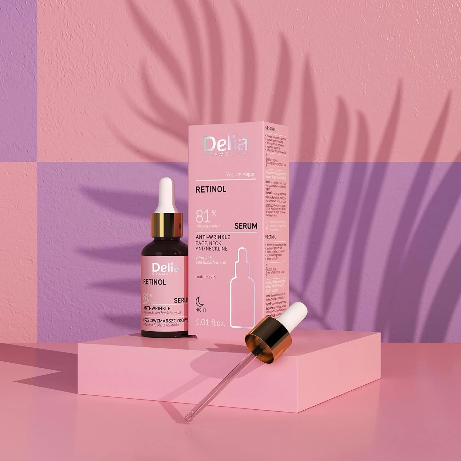 سرم ضد چروک دلیا کازمتیکس - رتینول - پوست بالغ - کاهش دهنده چروک. افزایش دهنده بازسازی - تقویت و تغذیه پوست - وگان - 30 میلی لیتر