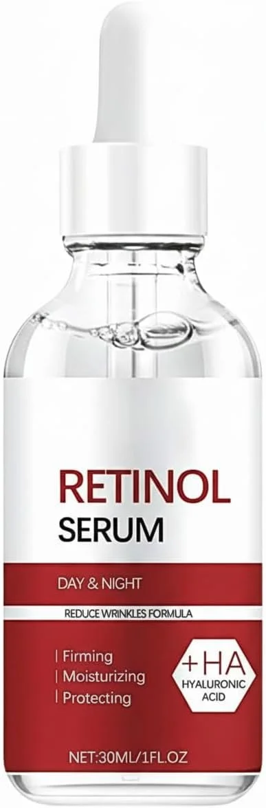 سرم صورت حاوی رتینول - سرم صورت رتینول برای کاهش چین و چروک، سرم های ضد لک برای روشن و جوان سازی پوست - سرم های حاوی هیالورونیک اسید