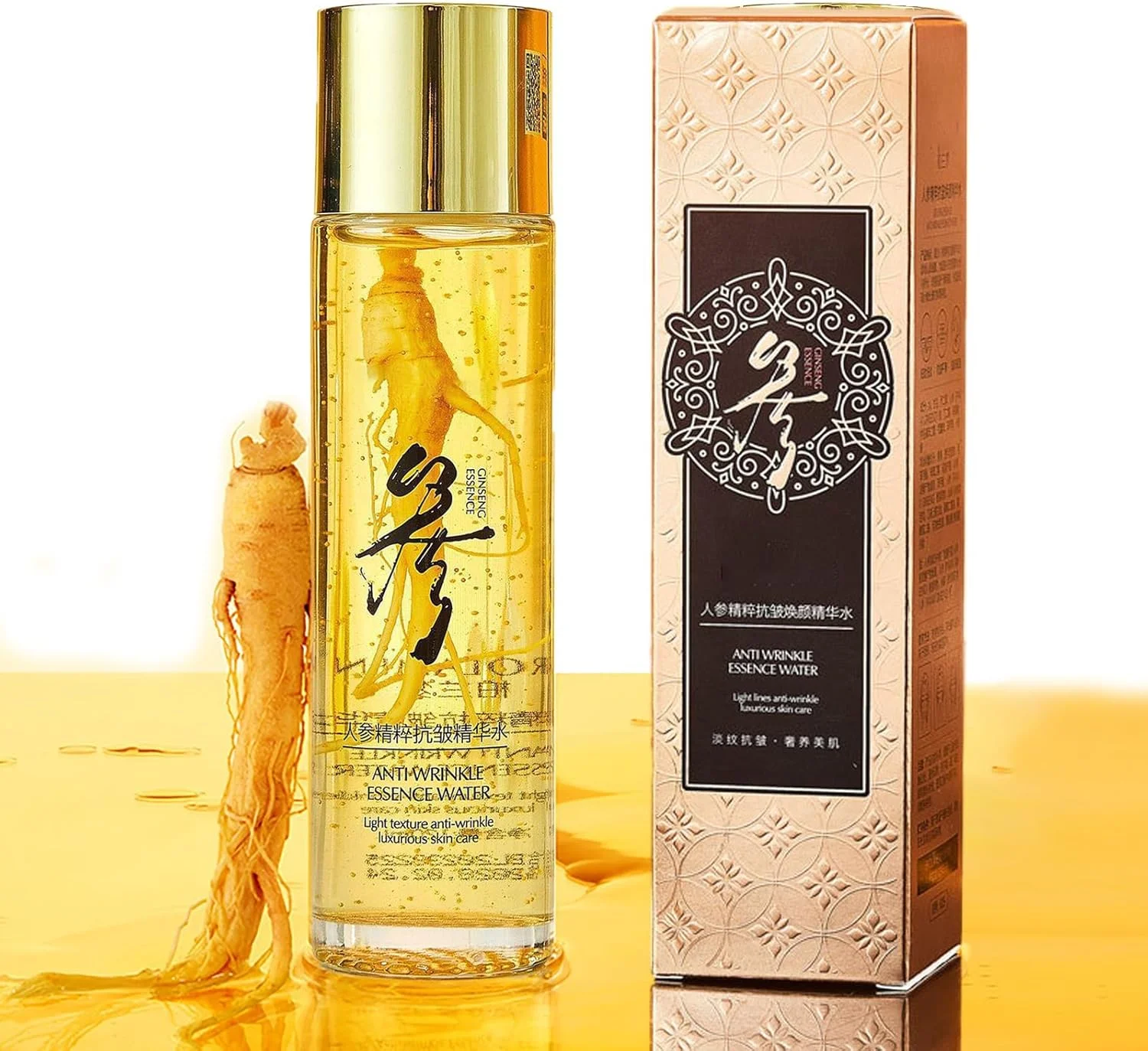 مایع ضد پیری FUIN، سرم ضد چروک با عصاره جینسینگ و جینسینگ قرمز کره ای، مناسب برای ضد پیری، روغن اسانس جینسینگ برای مبارزه با از دست دادن کلاژن و بهبود افتادگی پوست