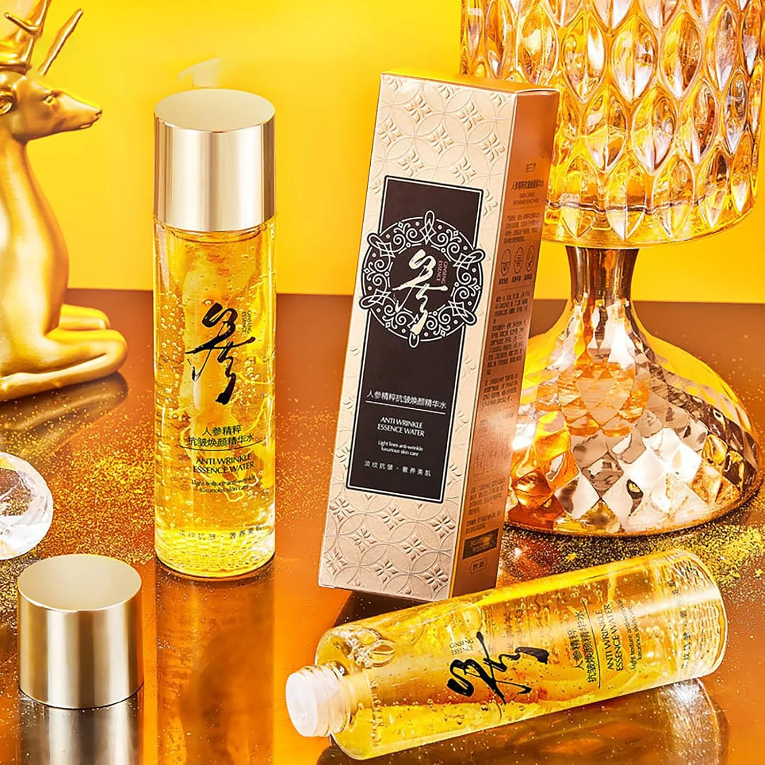 مایع ضد پیری FUIN، سرم ضد چروک با عصاره جینسینگ و جینسینگ قرمز کره ای، مناسب برای ضد پیری، روغن اسانس جینسینگ برای مبارزه با از دست دادن کلاژن و بهبود افتادگی پوست