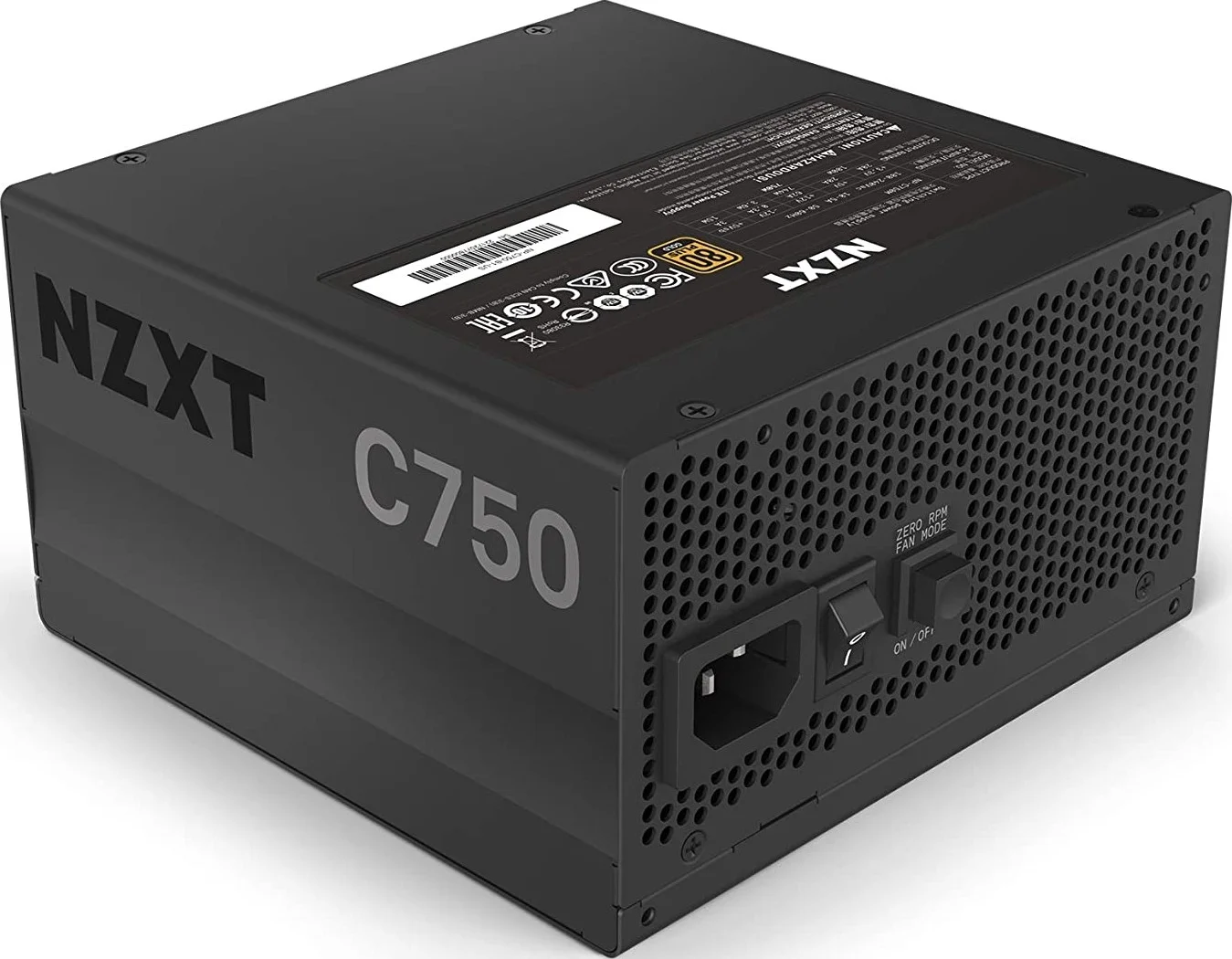 منبع تغذیه 750 واتی NZXT C750 - NP-C750M-UK - دارای گواهینامه 80+ Gold - کنترل فن سایلنت هیبریدی - بلبرینگ دینامیک سیال - طراحی ماژولار - کابل های روکش دار - منبع تغذیه ATX گیمینگ | NP-C750M-UK