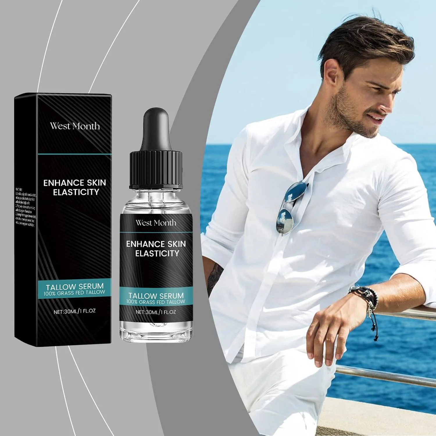 سرم صورت حاوی روغن اسطوخودوس و ویتامین C، مرطوب کننده آبرسان و ضد چروک برای پوست صاف، 30 میلی لیتر