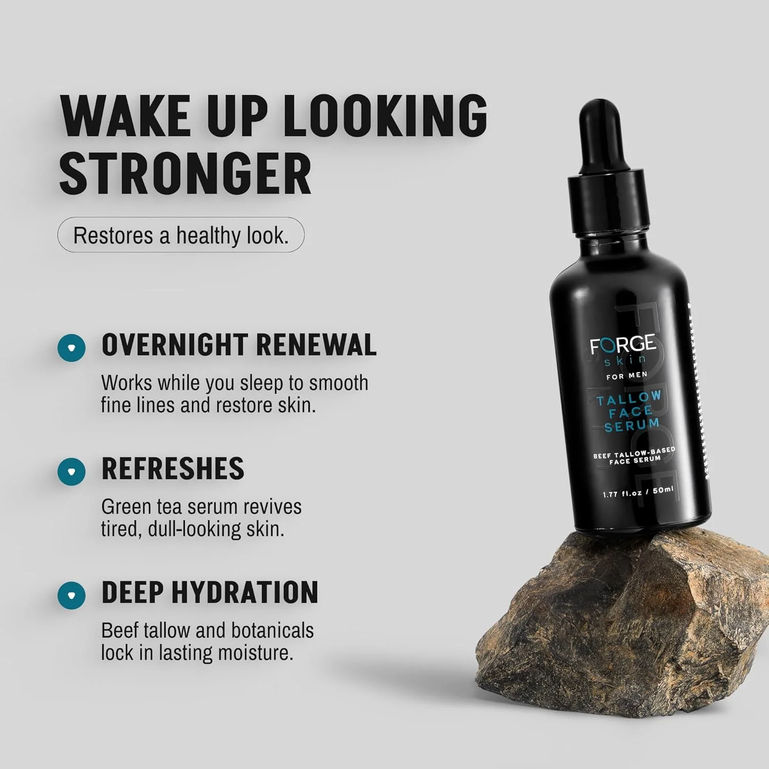 سرم شب ضد چروک مردانه فورج اسکین - 50 میلی لیتر با مواد طبیعی و ضروری، روغن حیوانی، ویتامین C - ضد پیری، آبرسانی عمیق، تقویت کلاژن، کاهش خطوط ریز - مناسب برای انواع پوست