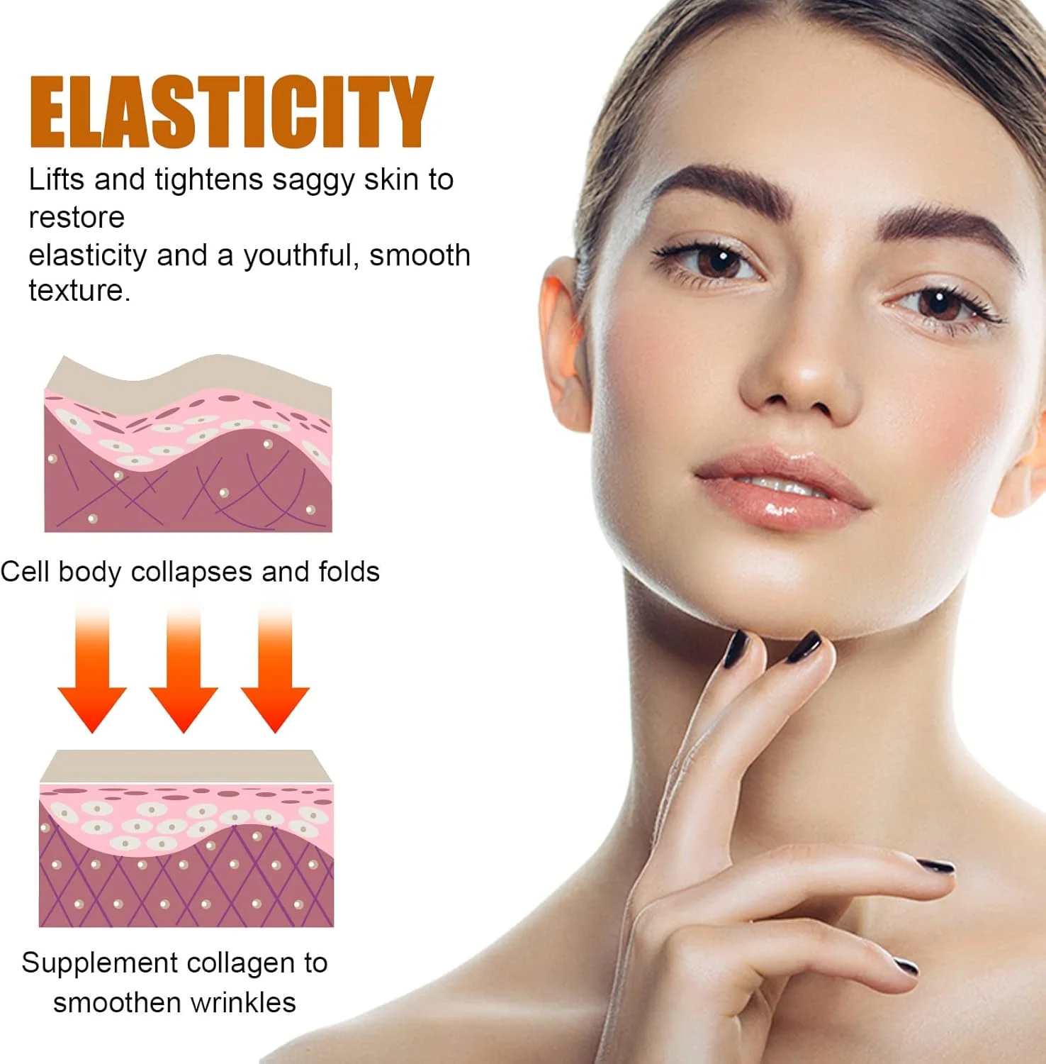 سرم ضد پیری تقویت کننده کلاژن گروسپ، سرم پپتید کلاژن ضد چروک، سرم صورت کلاژن برای سفت کردن پوست، کمک به لیفت، حجیم کردن و سفت کردن پوست افتاده، سرم های مراقبت از پوست، تقویت کننده ضد چروک