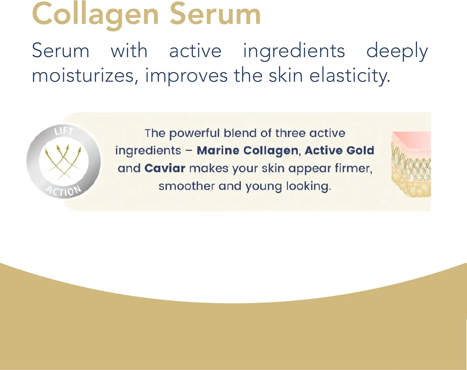 سرم کلاژن نوواکلیر - سرم صورت ضد چروک با کلاژن دریایی، طلا، اسید هیالورونیک، رتینول و ویتامین C - بهبود استحکام، خاصیت ارتجاعی و درخشندگی پوست - مناسب برای انواع پوست - 30 میلی لیتر