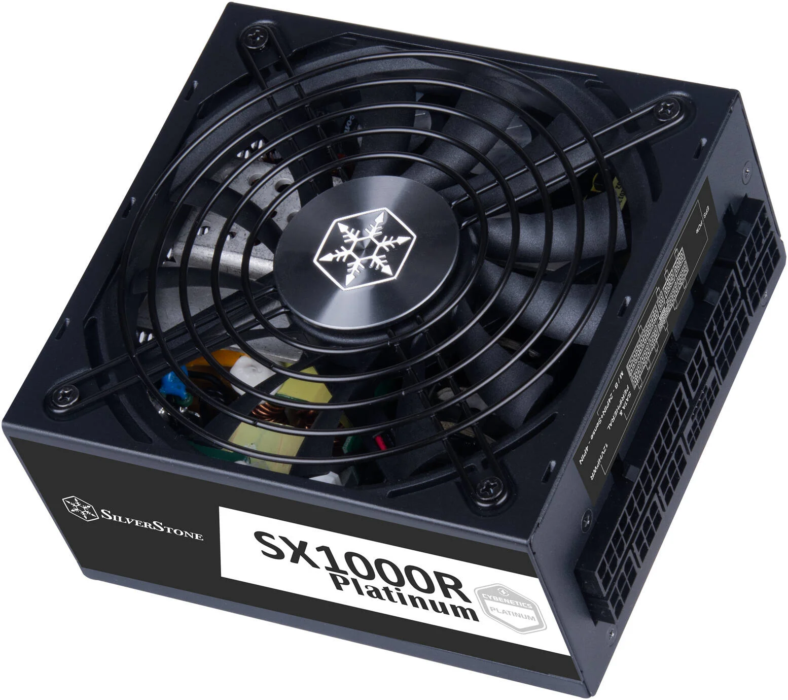 منبع تغذیه کاملا ماژولار سیلوراستون SX1000R پلاتینیوم، توان 1000 وات، دارای گواهینامه سایبرنتیکس پلاتینیوم، PFC فعال، کانکتور 12VHPWR PCIe، فن 120 میلی متری بلبرینگی دوگانه بی صدا، مشکی | SST-SX1000R-PL - تصویر 3