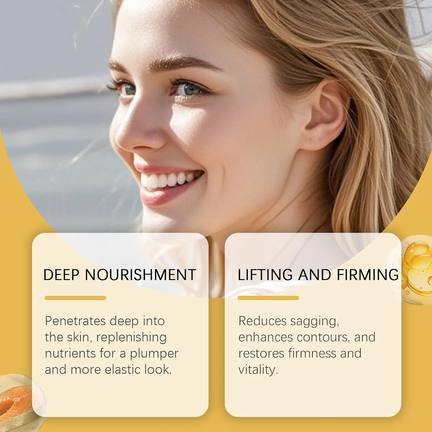 سرم ضد چروک سالمون، سرم صورت سالمون، اسانس جوانساز و ضد چروک کلاژن، آمپول لیفتینگ و سفت کننده پوست سالمون، کاهش علائم پیری، افزایش خاصیت ارتجاعی پوست (1)