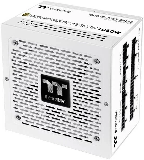 منبع تغذیه Thermaltake Toughpower GF A3 Snow، توان 1050 وات، بازدهی 80 پلاس گلد، آماده برای PCIe Gen 5، خازن اصلی ژاپنی، PFC فعال، فن 120 میلی متری FDB، سفید | PS-TPD-1050FNFAGK-N
