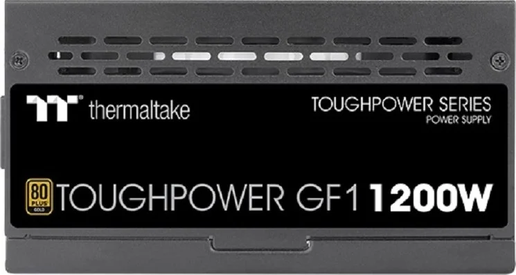 منبع تغذیه ترمالتیک Toughpower GF1 با توان 1200 وات، کاملاً ماژولار، 80 پلاس گلد، تک ریل، 100 آمپر، فن 140 میلی‌متری، ATX، مشکی | PS-TPD-1200FNFAGK-1