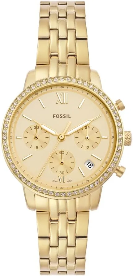 ساعت مچی مردانه فسیل نوترو کرنوگراف با بدنه استیل طلایی - مدل ES5219