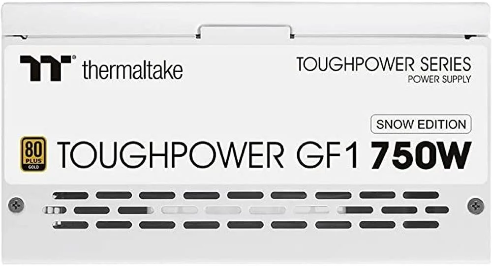 منبع تغذیه کاملا ماژولار 750 واتی Thermaltake Toughpower GF1، بدون نور، فول رنج، آنالوگ، 80 پلاس گلد، EU، خازن 100% ژاپنی، حداکثر ظرفیت خروجی 750 وات، نسخه برفی | PS-TPD-0750FNFAGE-W