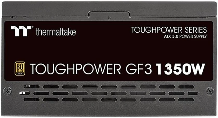 منبع تغذیه کامپیوتر ترمالتیک Toughpower GF3 Gold، تمام ماژولار، نسخه TT Premium، حداکثر توان 1350 وات، دارای گواهینامه 80 PLUS Gold، فن فوق العاده بی صدا 140 میلی متری هوشمند، PCIe Gen 5.0 و ATX 3.0، مشکی | PS-TPD-1350FNFAGK-4