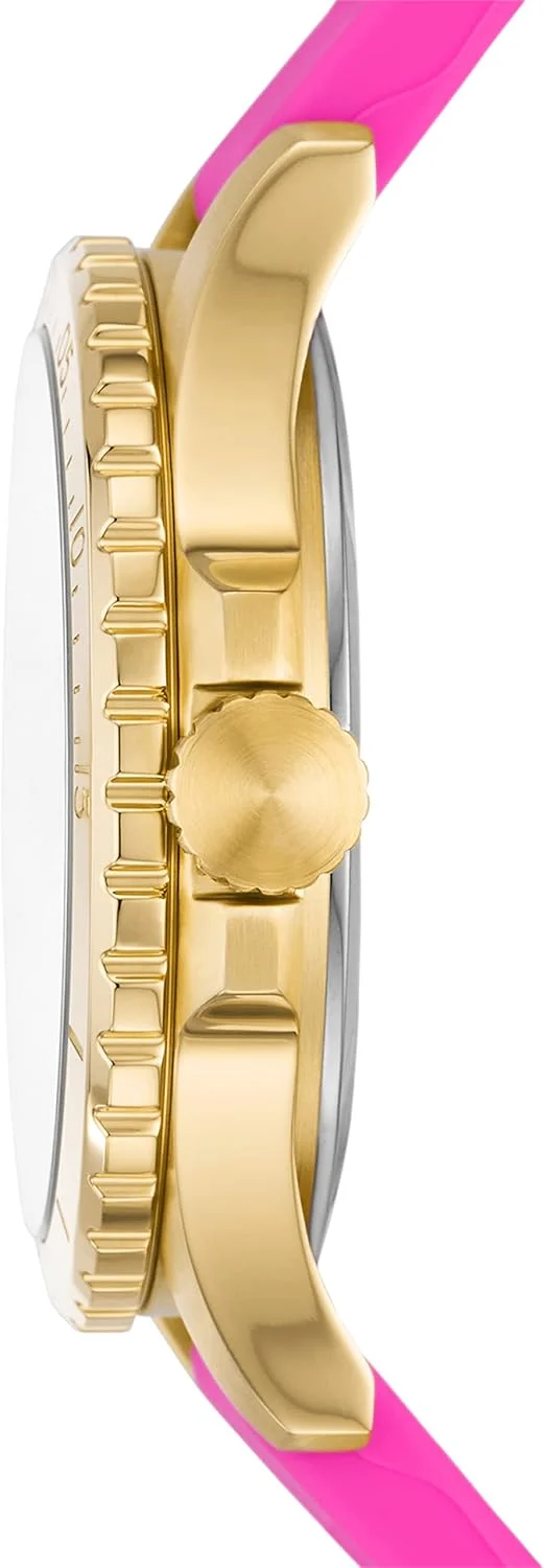 ساعت مچی زنانه فسیل FB-01 کوارتز استیل ضد زنگ و سیلیکونی، رنگ: صورتی (مدل: ES5290)