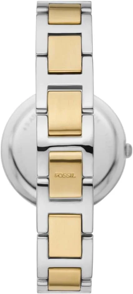 ساعت مچی زنانه فسیل مدل Karli با سه عقربه و بند استیل دو رنگ - BQ3884