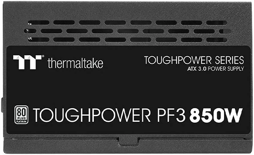 منبع تغذیه کامپیوتر ترمالتیک Toughpower PF3 پلاتینیوم، 850 وات، طراحی فشرده، آماده برای PCIe Gen 5.0، PFC فعال، مشکی | PS-TPD-0850FNFAPK-3