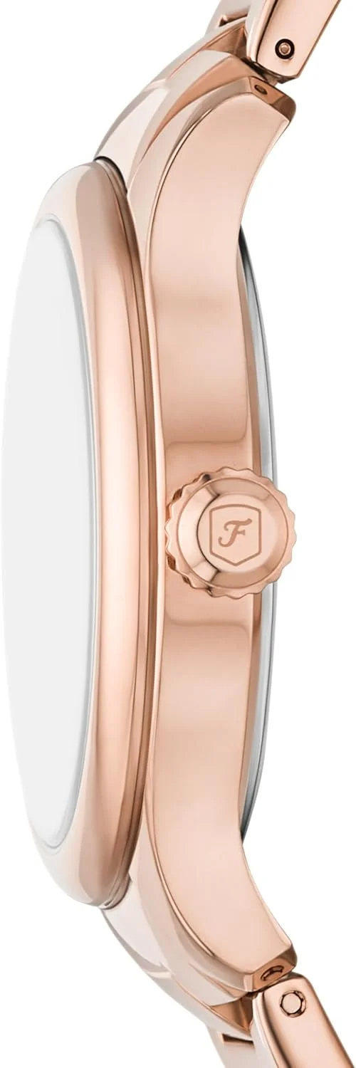 ساعت مچی زنانه فسیل مدل Gilmore با سه عقربه و نمایشگر تاریخ، بدنه استیل رزگلد