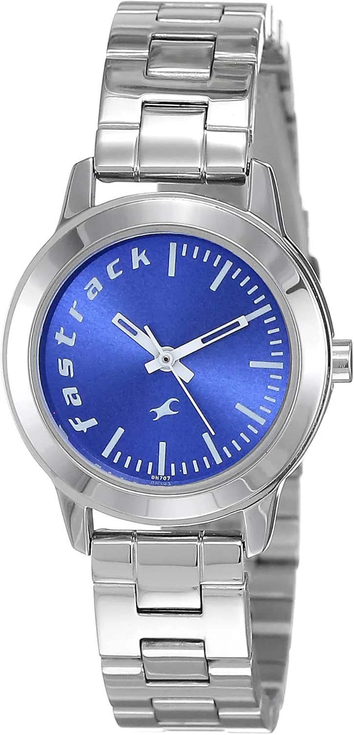 ساعت مچی عقربه ای زنانه فستراک با صفحه آبی و بدنه استیل - مدل Nr68008Sm03، رنگ بند - نقره ای
