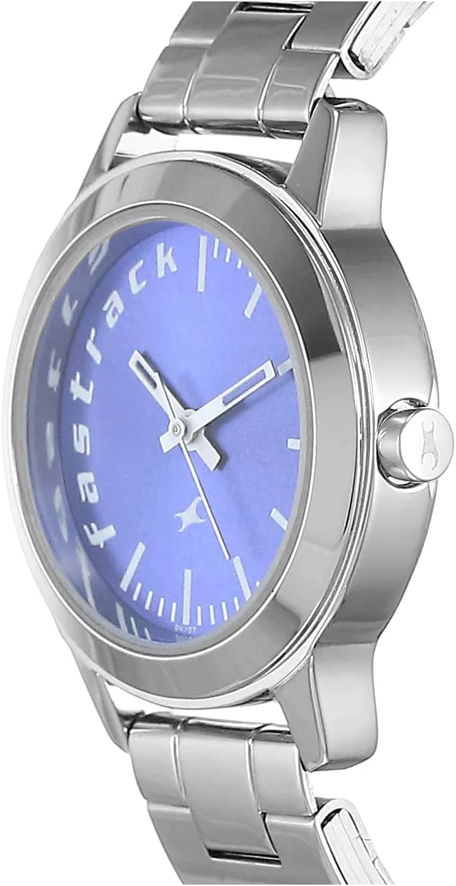 ساعت مچی عقربه ای زنانه فستراک با صفحه آبی و بدنه استیل - مدل Nr68008Sm03، رنگ بند - نقره ای