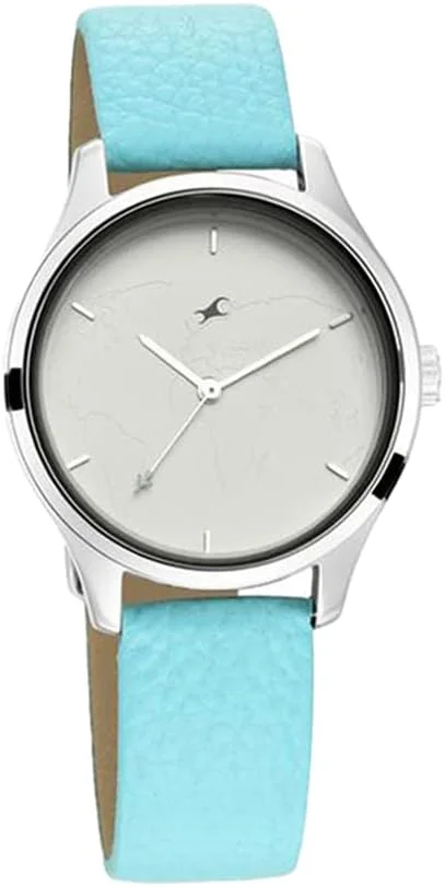 ساعت مچی آنالوگ زنانه Fastrack با صفحه نقره ای و بند چرمی - Nr6219Sl01، رنگ بند- قهوه ای