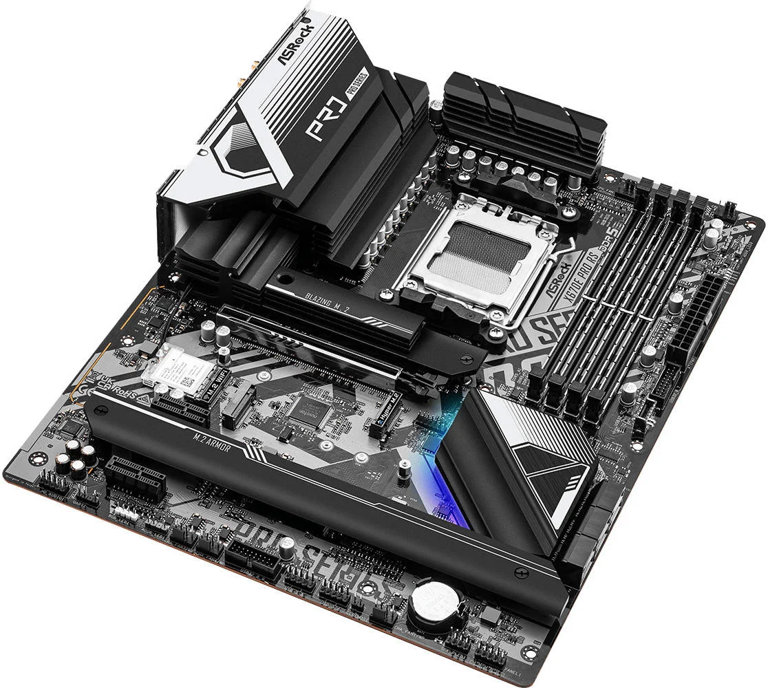 ASRock X670E Pro RS AM5 ATX Motherboard, AMD X670 Chipset, 4x Dual Channel DDR 128GB Max, Dragon RTL8125BG 2.5 Gigabit LAN, 1x M.2, 1x HDMI 2.1/DP1.4, USB 3.2/2.0 | 90-MXBJ70-A0UAYZ