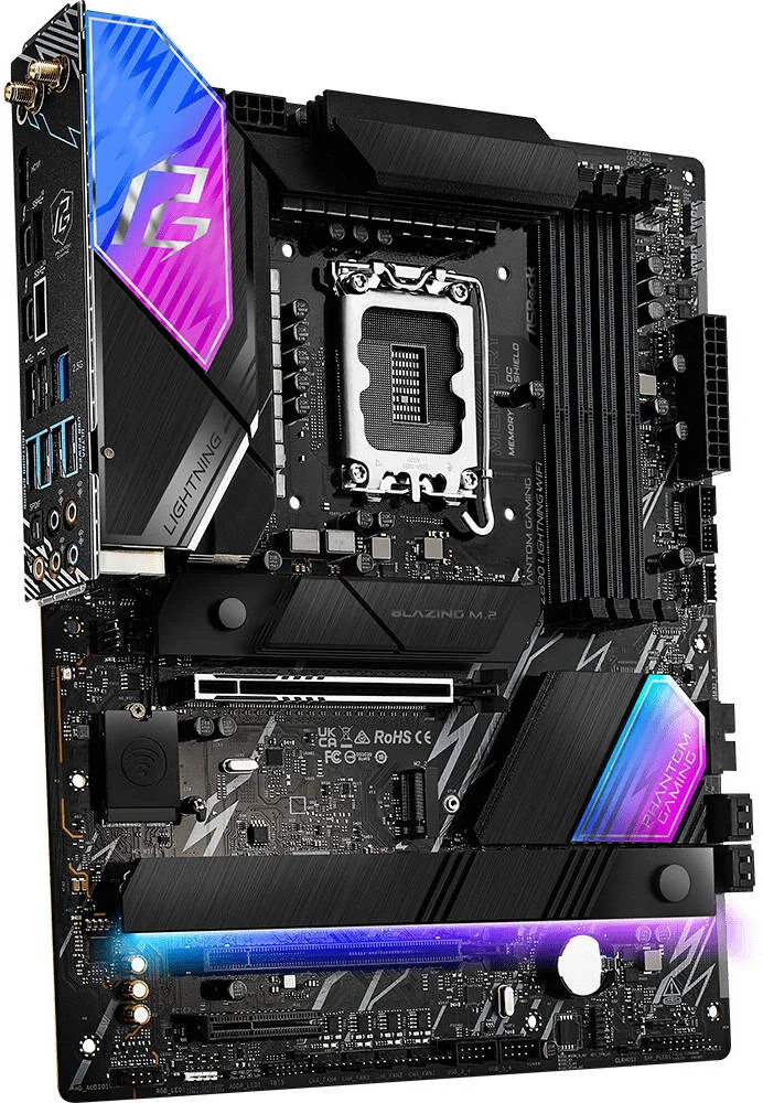 مادربرد ASRock Z890 Lighting WiFi LGA 1851 ATX، چیپست Intel Z890، 4 اسلات DDR5 DIMM، حداکثر حافظه 256 گیگابایت، 2 اسلات PCIe x16، 4 اسلات M.2، اتصال WiFi و BT | 90-MXBPG0-A0UAYZ