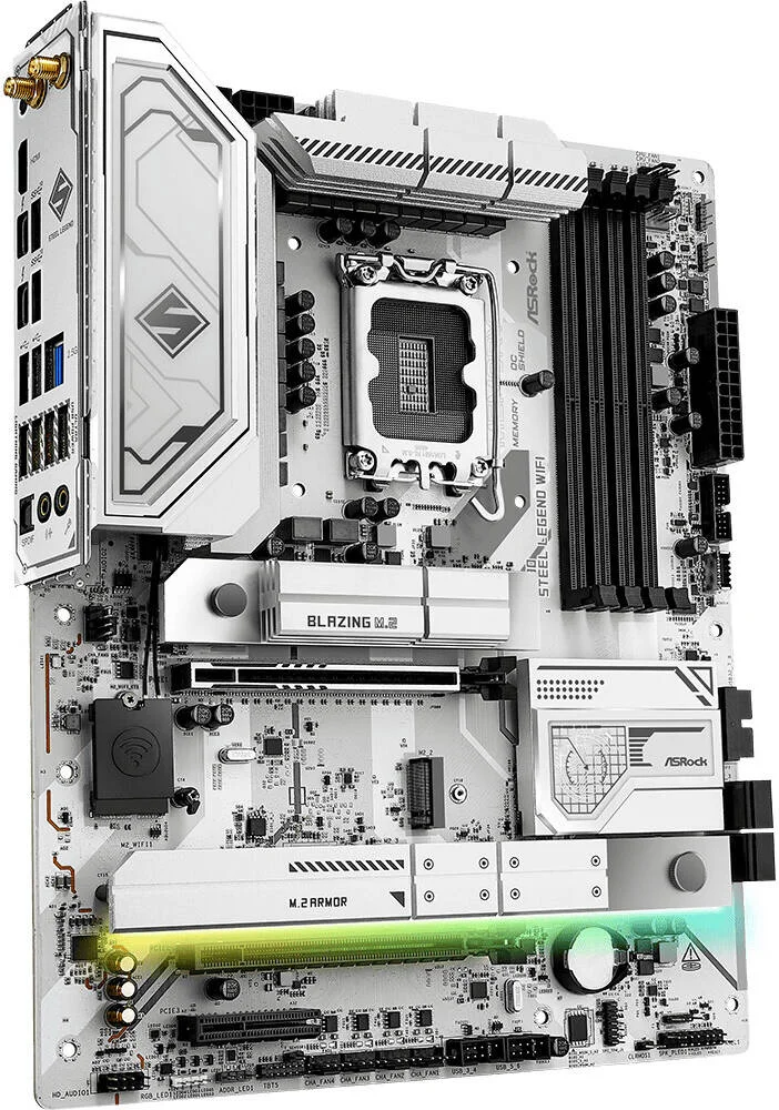 مادربرد ASRock Z890 Steel Legend WiFi LGA 1851 ATX، دارای 4 اسلات DDR5 DIMM، حداکثر حافظه 256 گیگابایت، اسلات PCIe 5.0 x16، 4 سوکت M.2، اتصال WiFi و BT | 90-MXBPF0-A0UAYZ